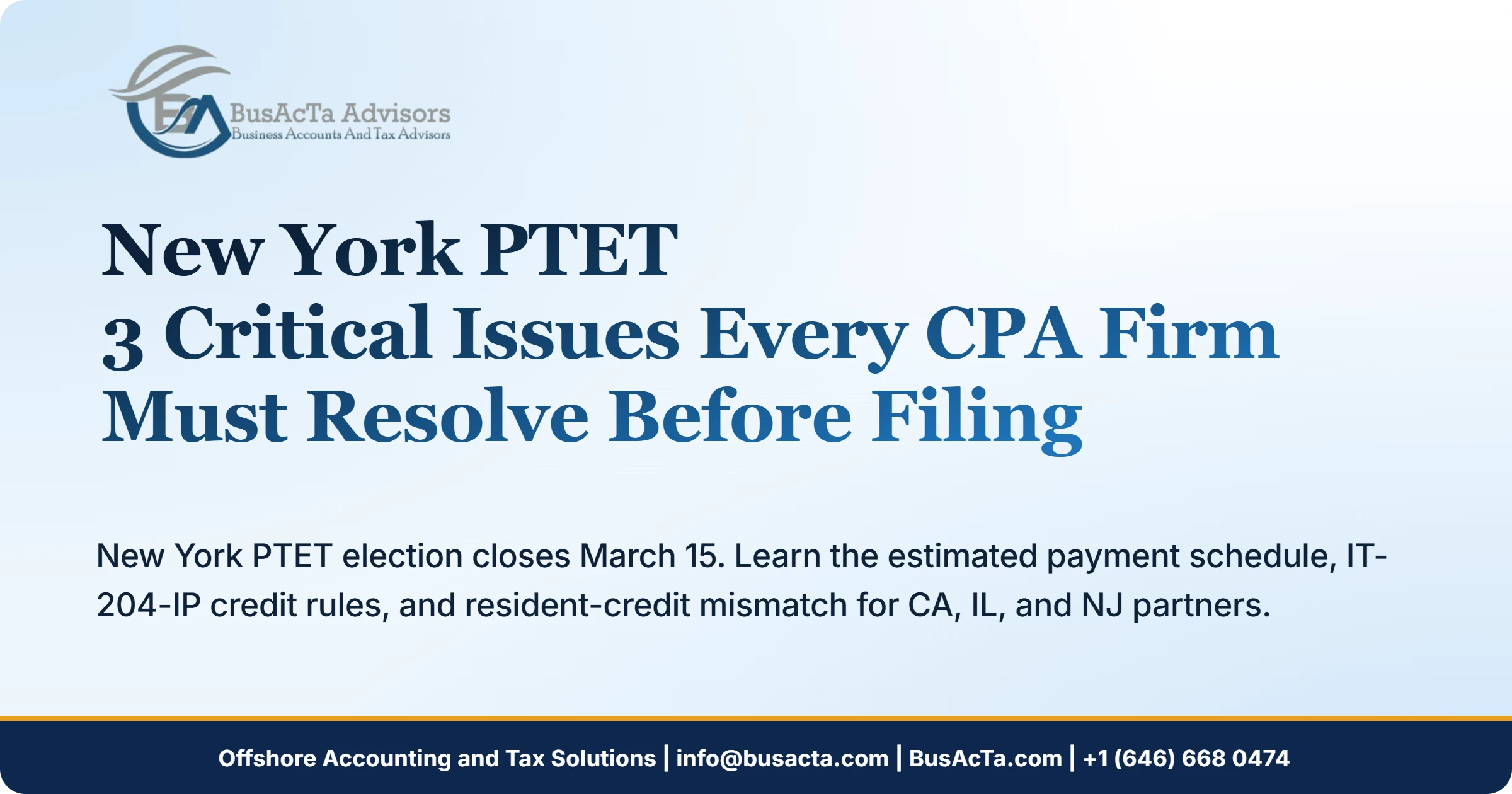 New York PTET: 3 Critical Issues Every CPA Firm Must Resolve Before Filing