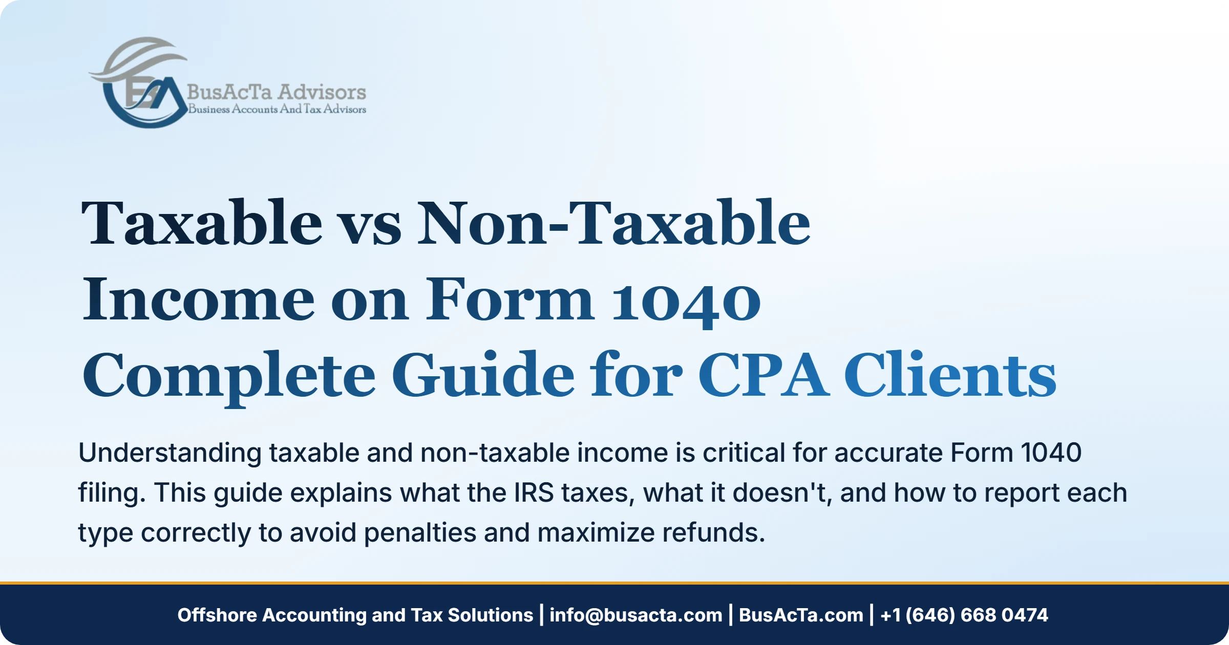Taxable vs Non-Taxable Income on Form 1040: Complete Guide for CPA Clients