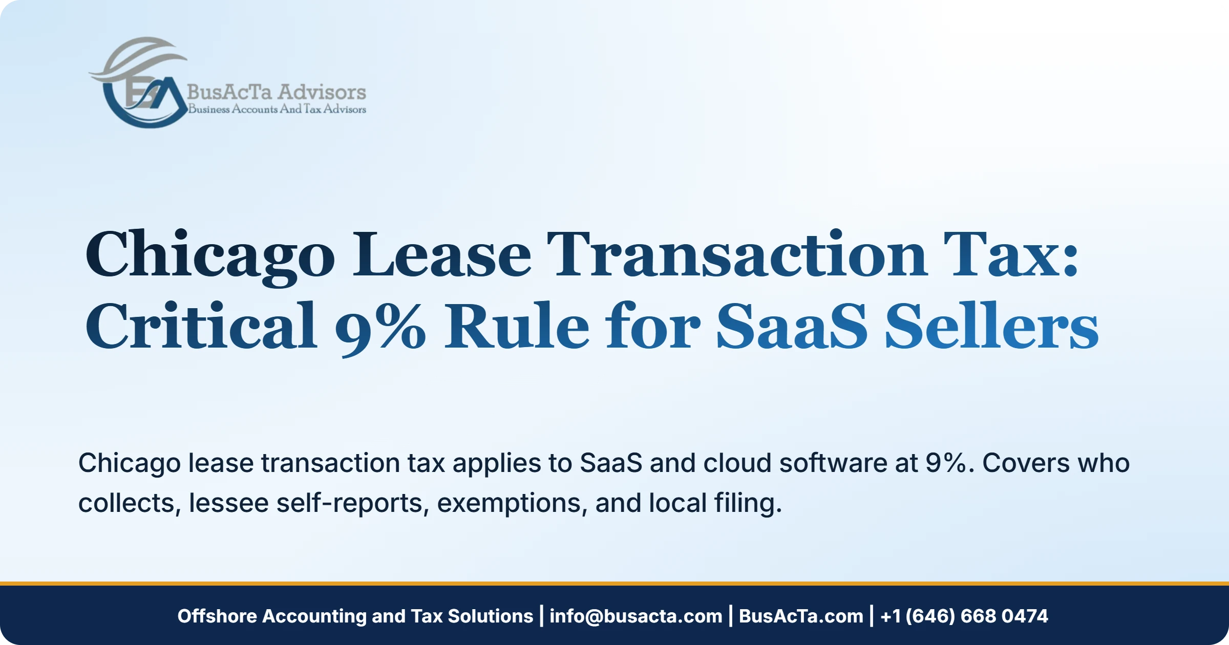 Chicago Lease Transaction Tax: Critical 9% Rule for SaaS Sellers
