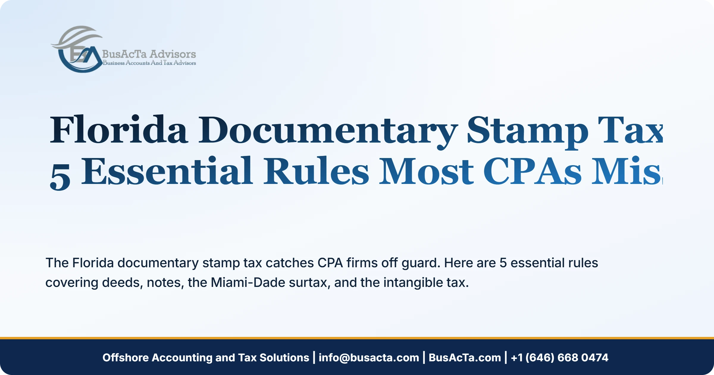 Florida Documentary Stamp Tax: 5 Essential Rules Most CPAs Miss