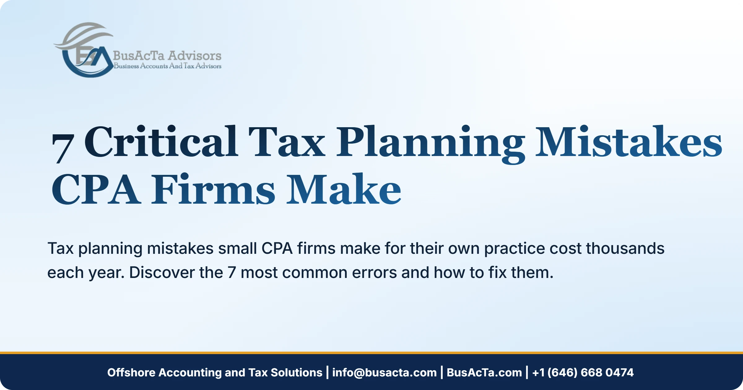 7 Critical Tax Planning Mistakes CPA Firms Make
