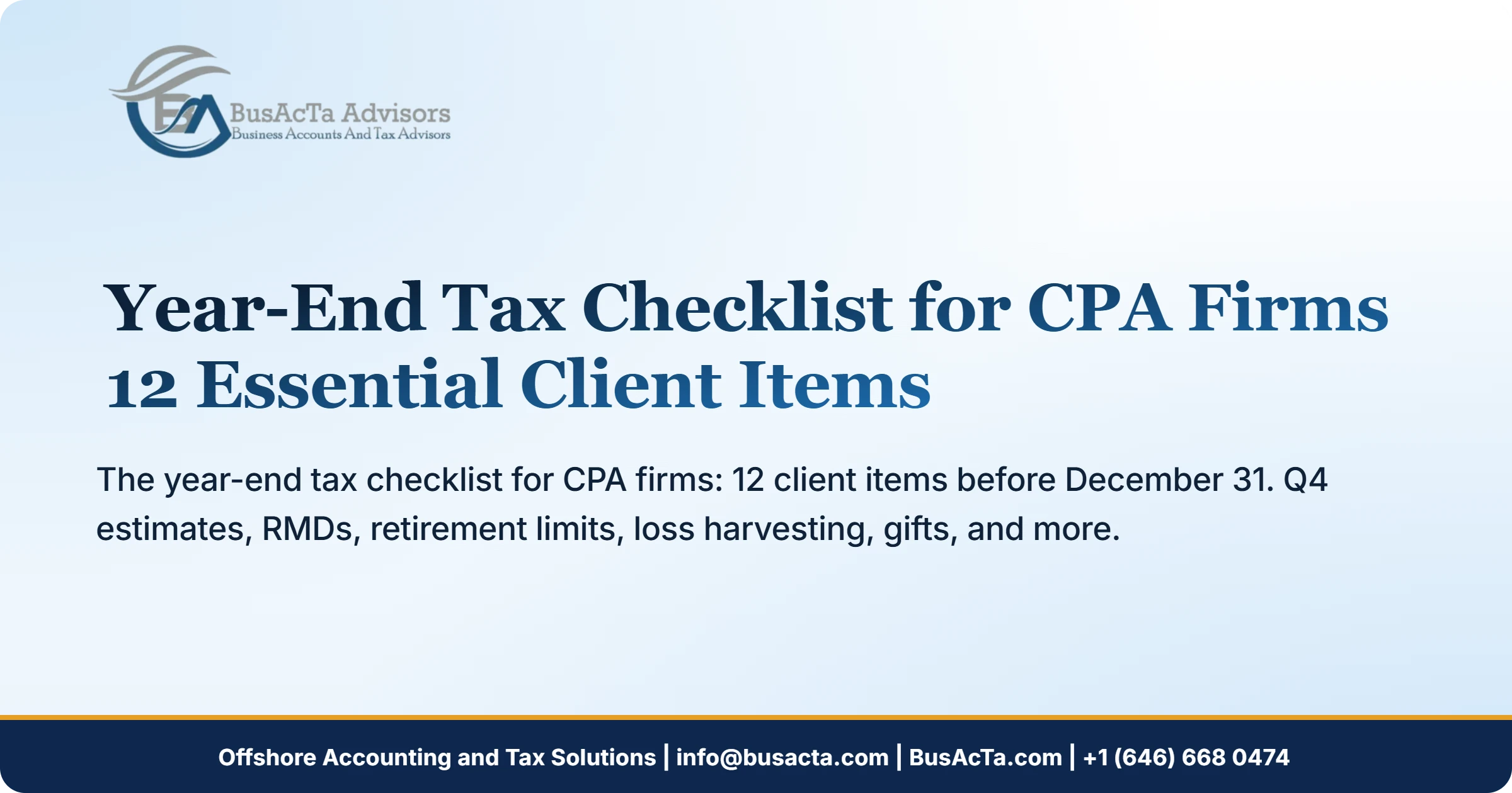 Year-End Tax Checklist for CPA Firms: 12 Essential Client Items
