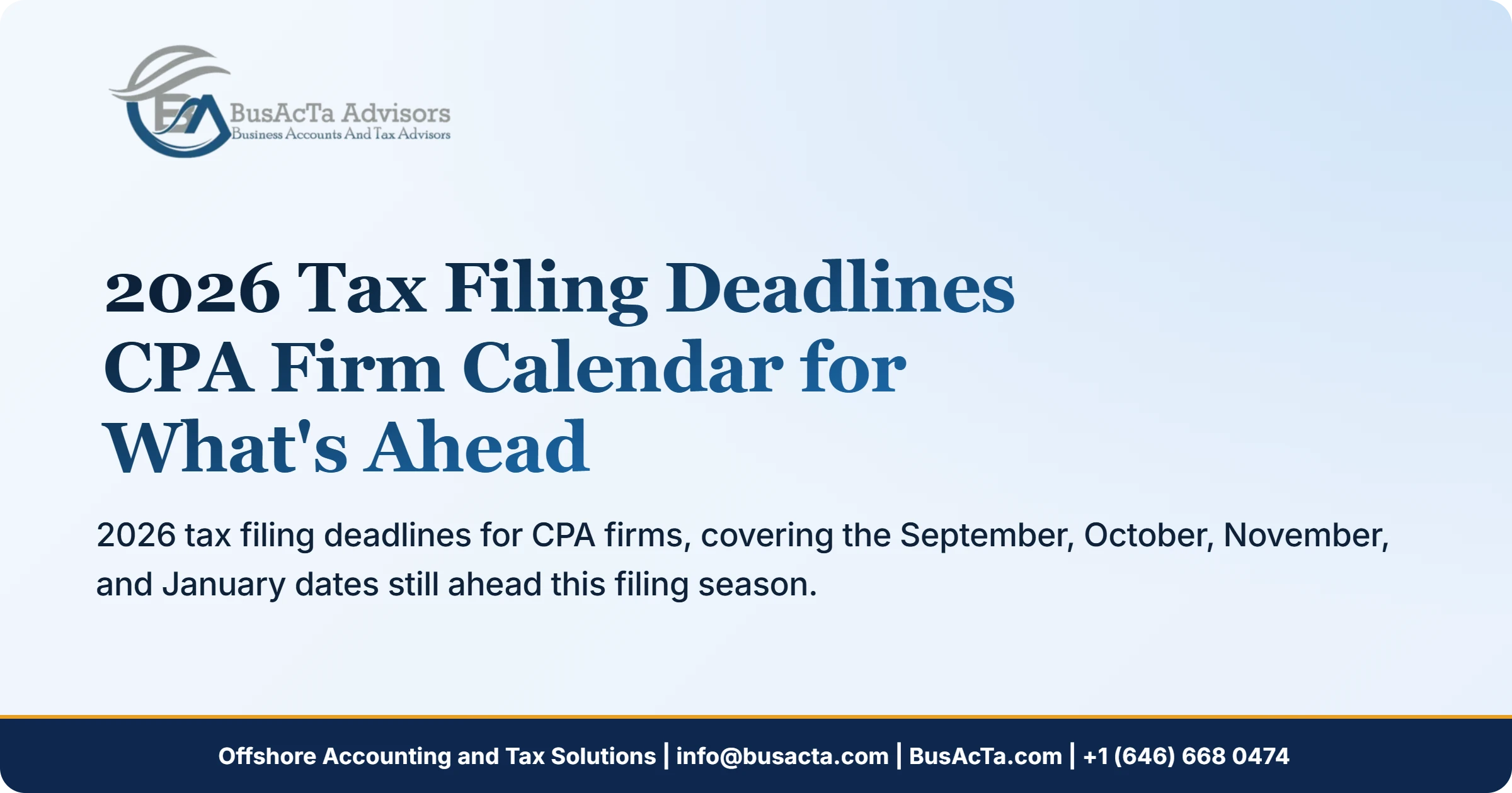 2026 Tax Filing Deadlines: The CPA Firm Calendar for What's Ahead