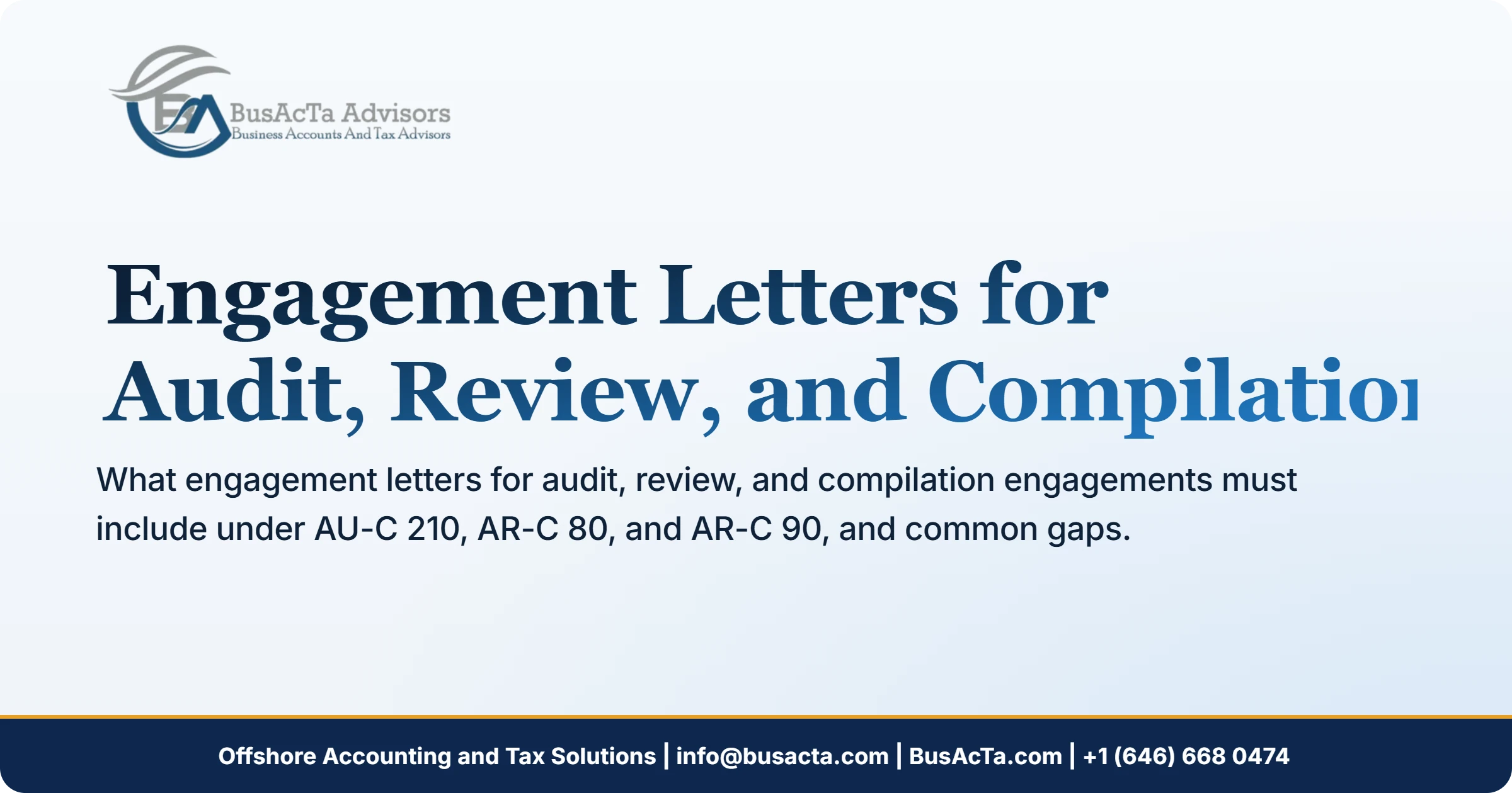 Engagement Letters for Audit, Review, and Compilation