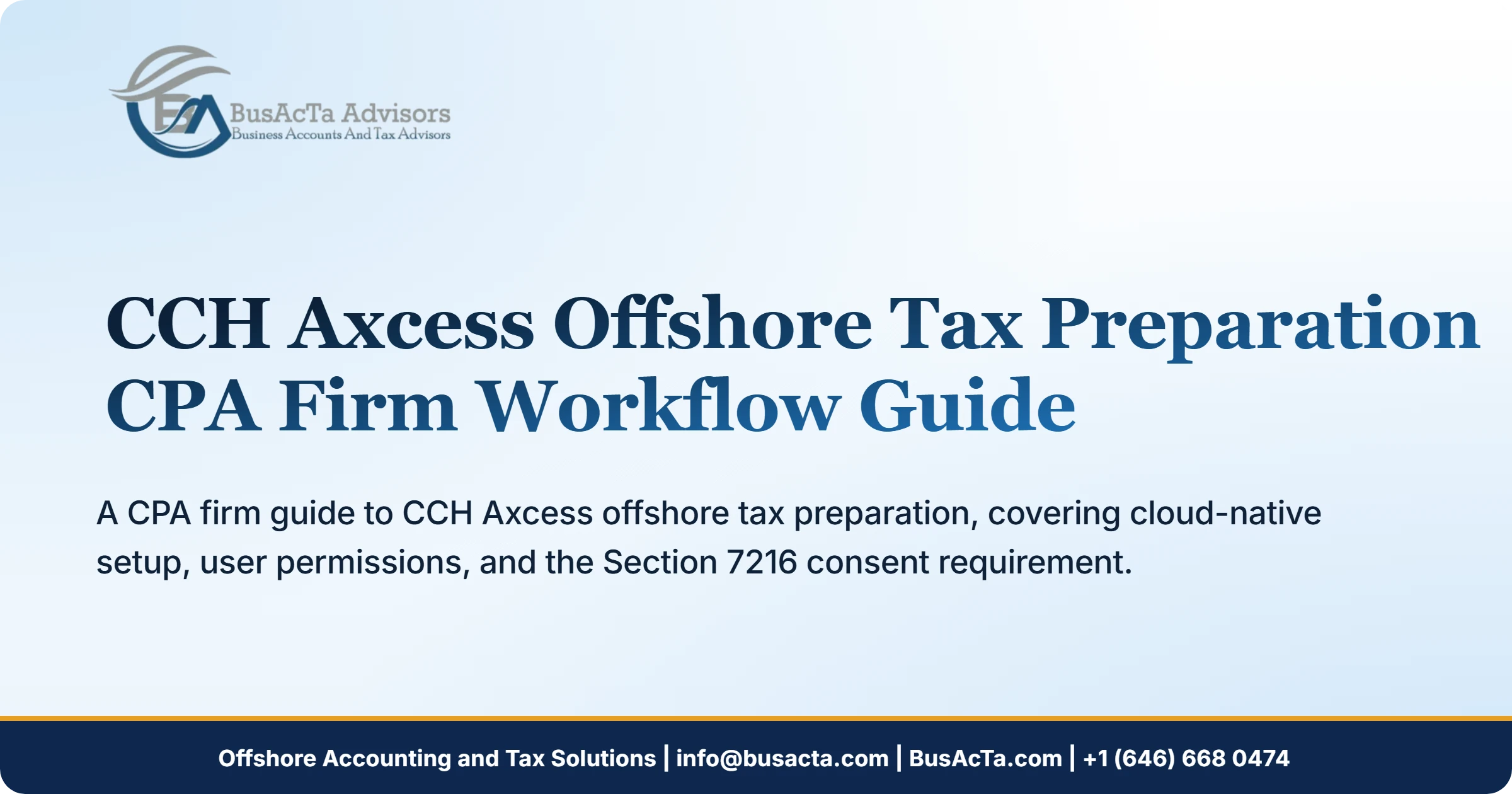 CCH Axcess Offshore Tax Preparation: CPA Firm Workflow Guide