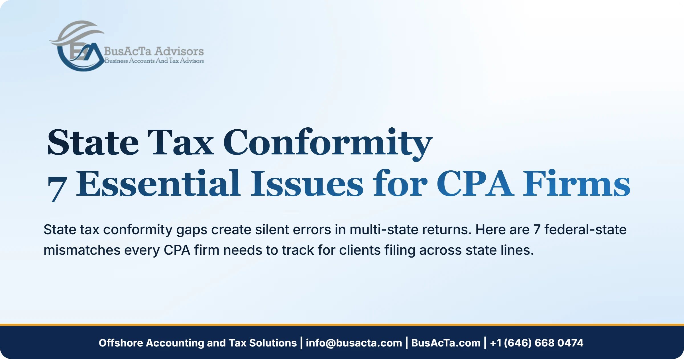 State Tax Conformity: 7 Essential Issues for CPA Firms