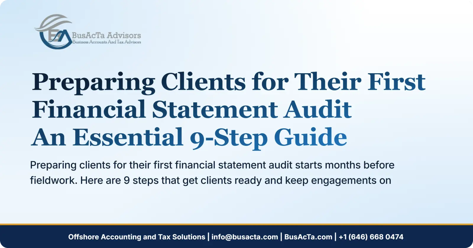 Preparing Clients for Their First Financial Statement Audit: An Essential 9-Step Guide