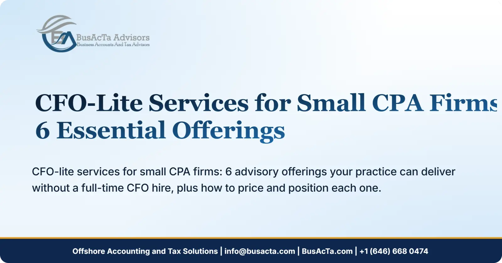 CFO-Lite Services for Small CPA Firms: 6 Essential Offerings