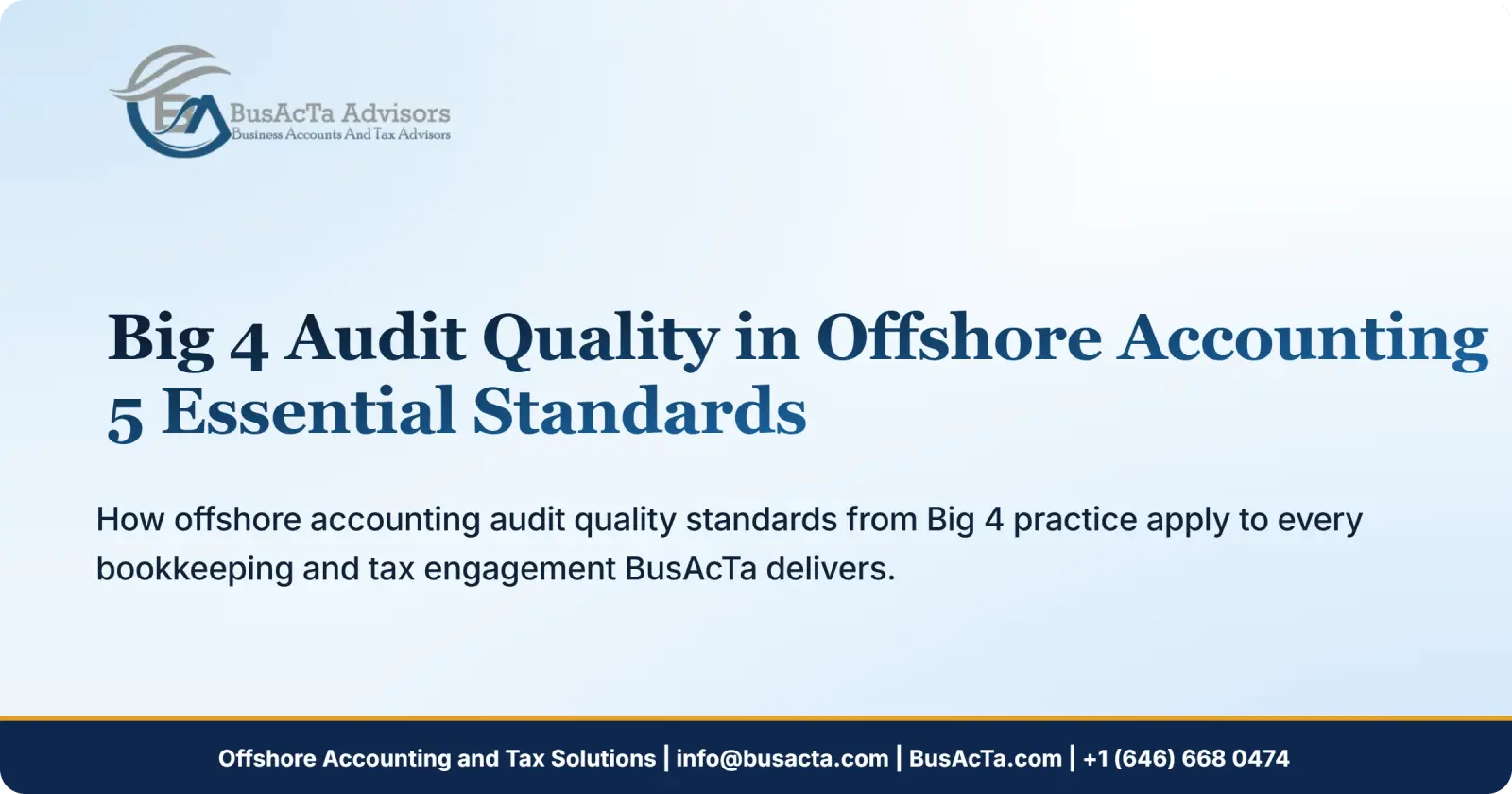 Big 4 Audit Quality in Offshore Accounting: 5 Essential Standards