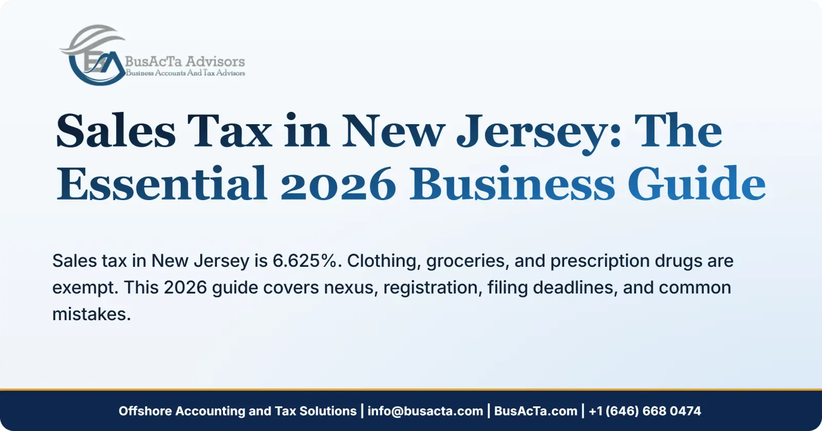 Sales Tax in New Jersey: The Essential 2026 Business Guide
