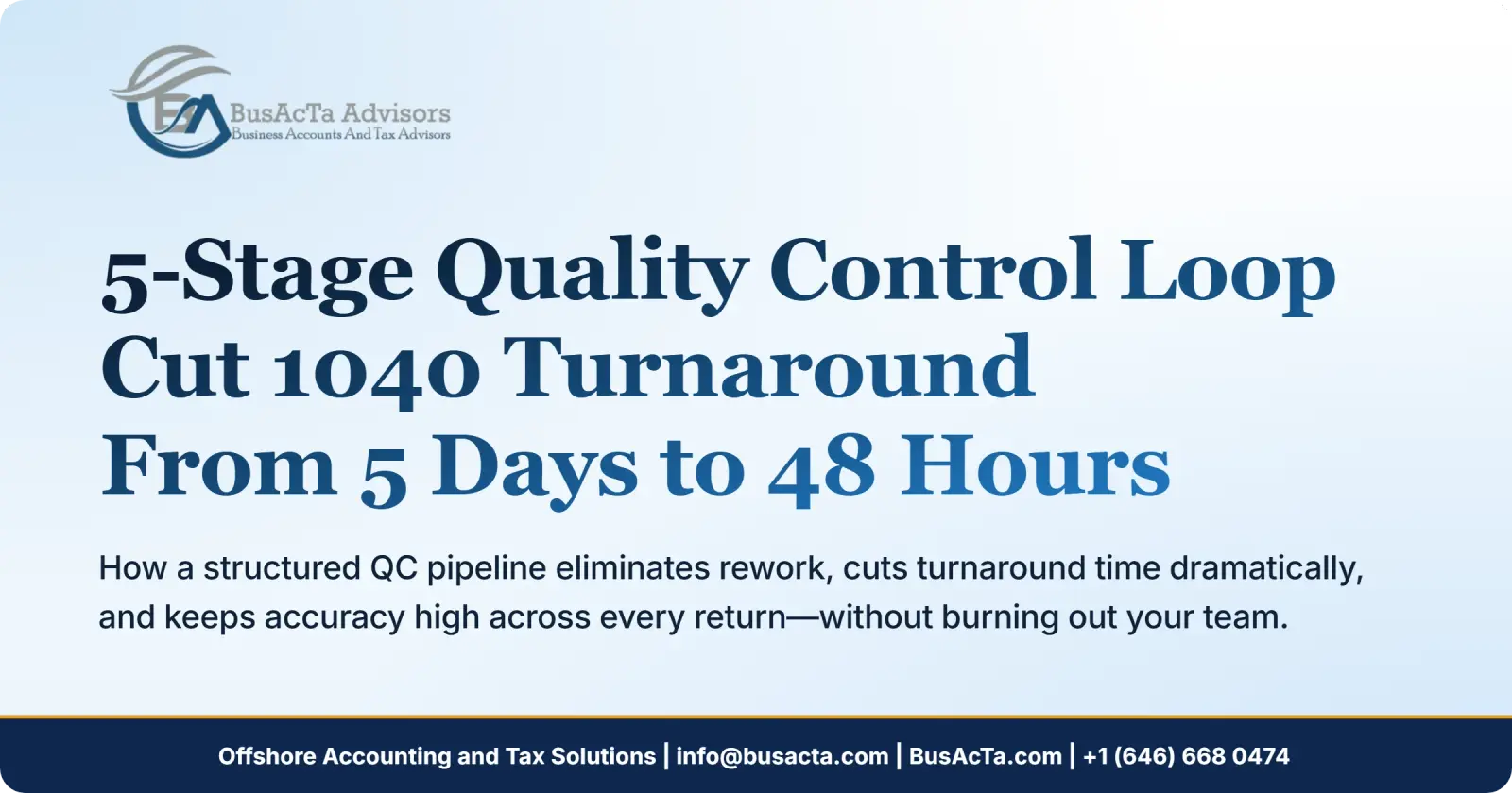 5-Stage Quality Control Loop: Cut 1040 Turnaround From 5 Days to 48 Hours