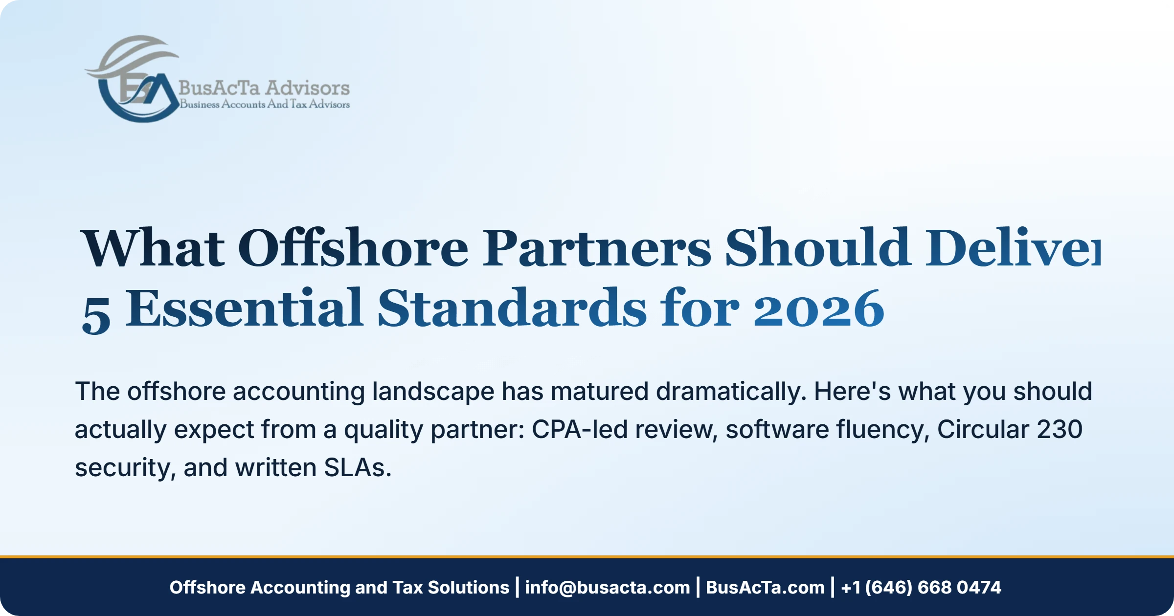 What Modern Offshore Partners Should Deliver: 5 Essential Standards for 2026