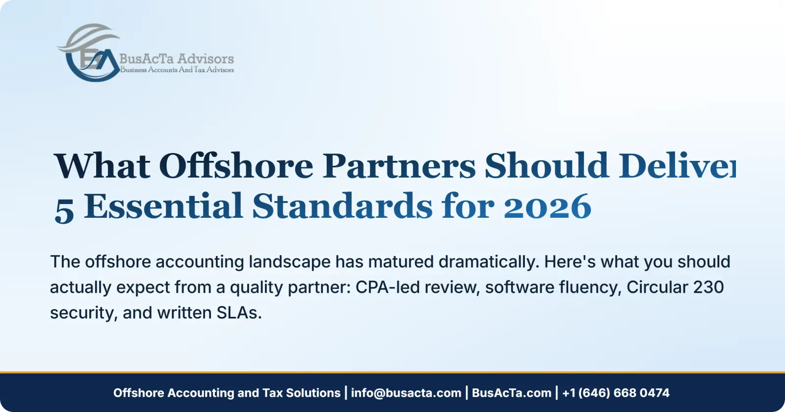 What Modern Offshore Partners Should Deliver: 5 Essential Standards for 2026