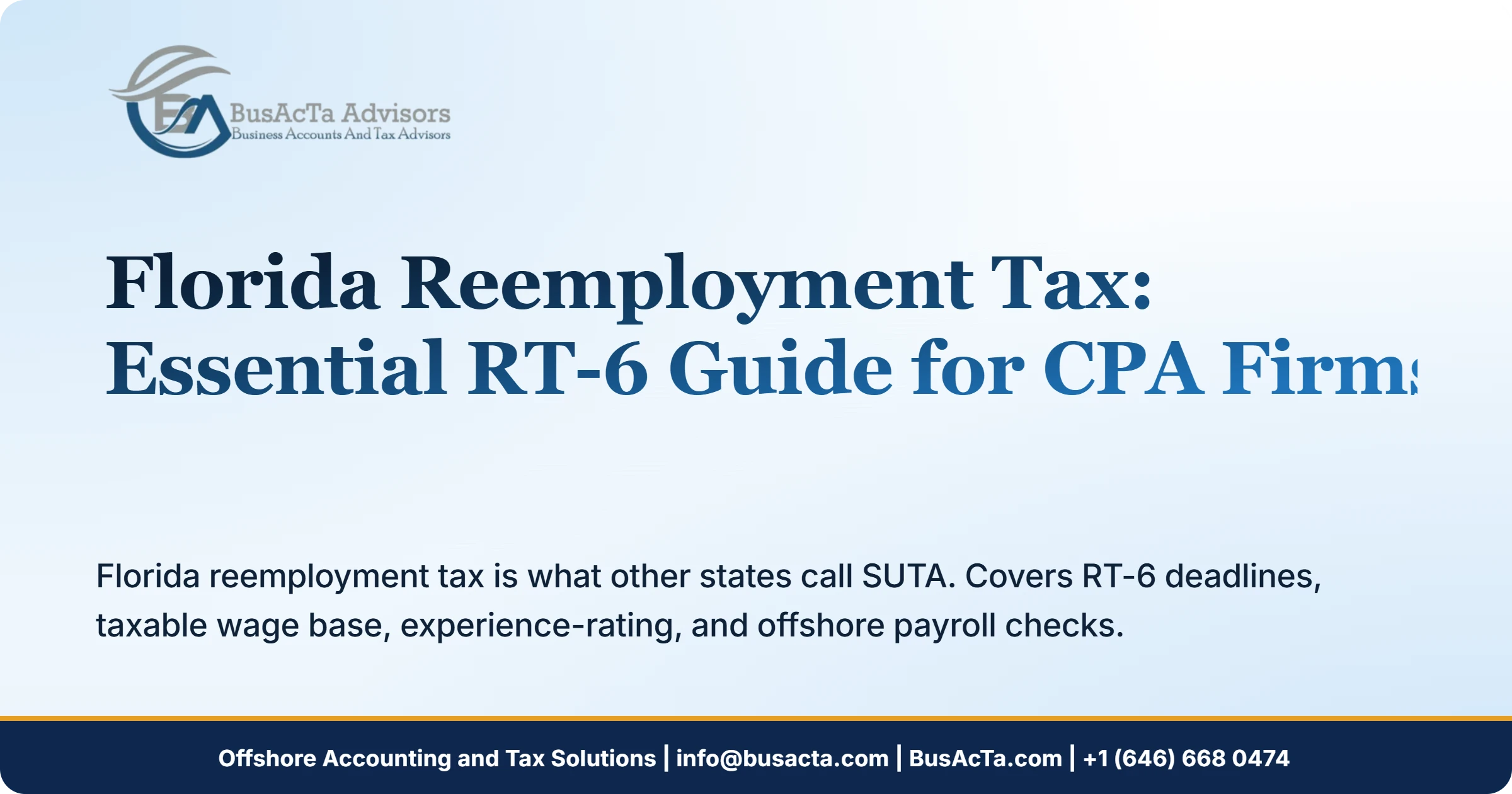 Florida Reemployment Tax: Essential RT-6 Guide for CPA Firms