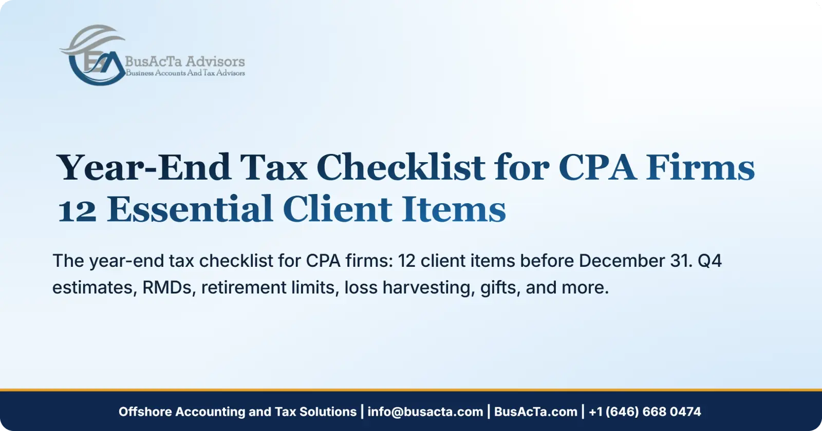 Year-End Tax Checklist for CPA Firms: 12 Essential Client Items