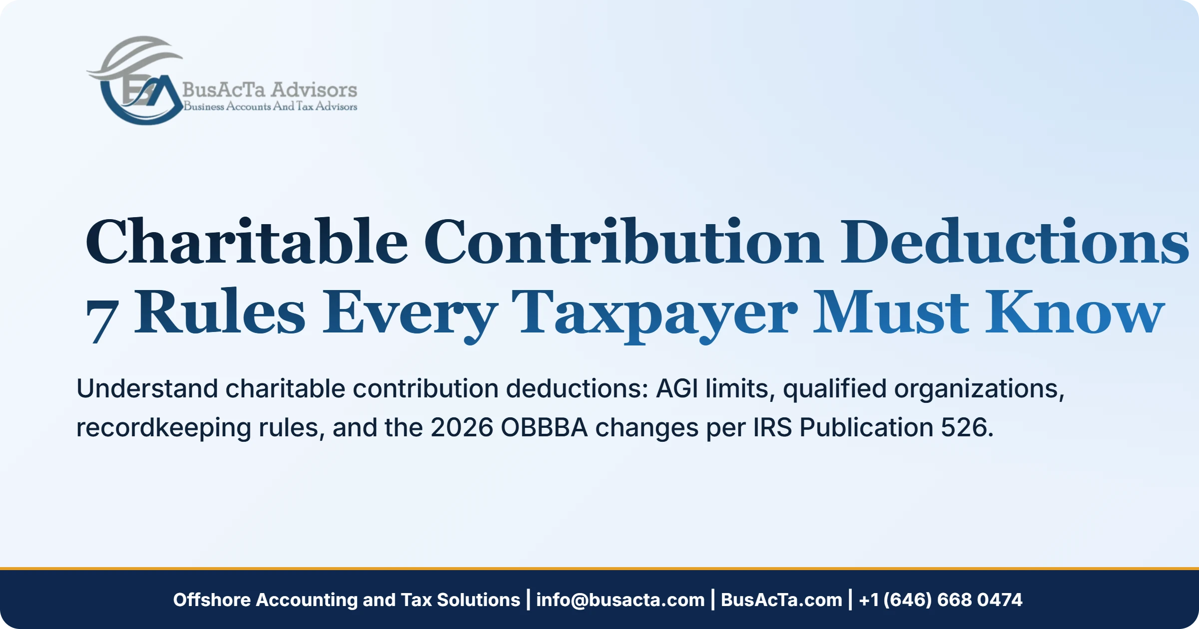Charitable Contribution Deductions: 7 Rules Every Taxpayer Must Know