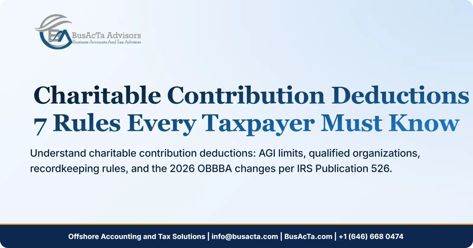 Charitable Contribution Deductions: 7 Rules Every Taxpayer Must Know