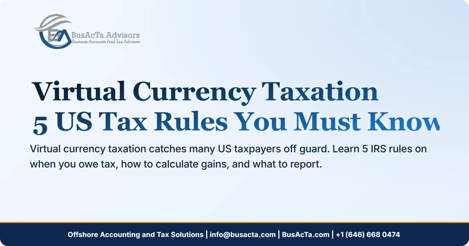 Virtual Currency Taxation: 5 US Tax Rules You Must Know