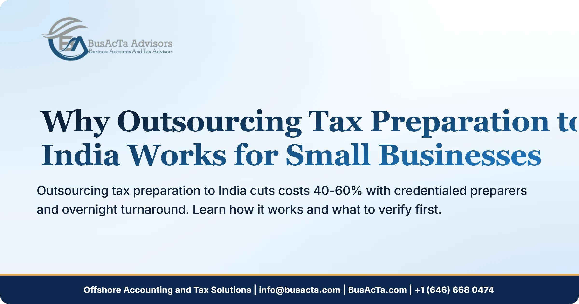 Why Outsourcing Tax Preparation to India Works for Small Businesses