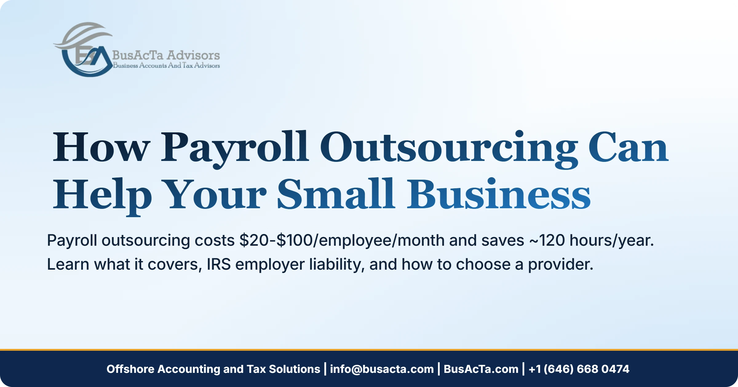 How Payroll Outsourcing Can Help Your Small Business