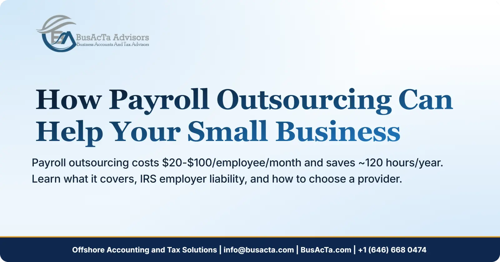 How Payroll Outsourcing Can Help Your Small Business