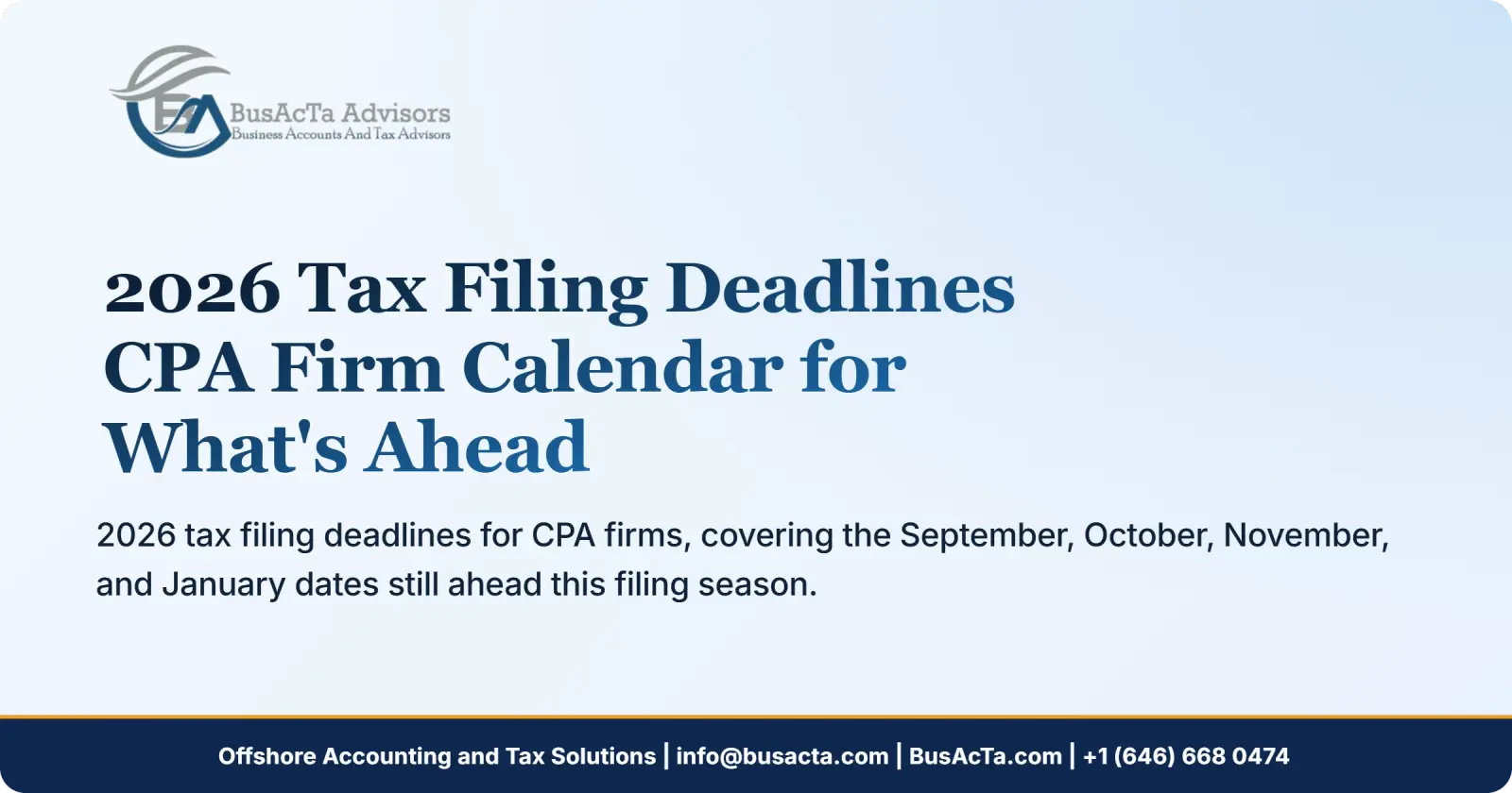 2026 Tax Filing Deadlines: The CPA Firm Calendar for What's Ahead