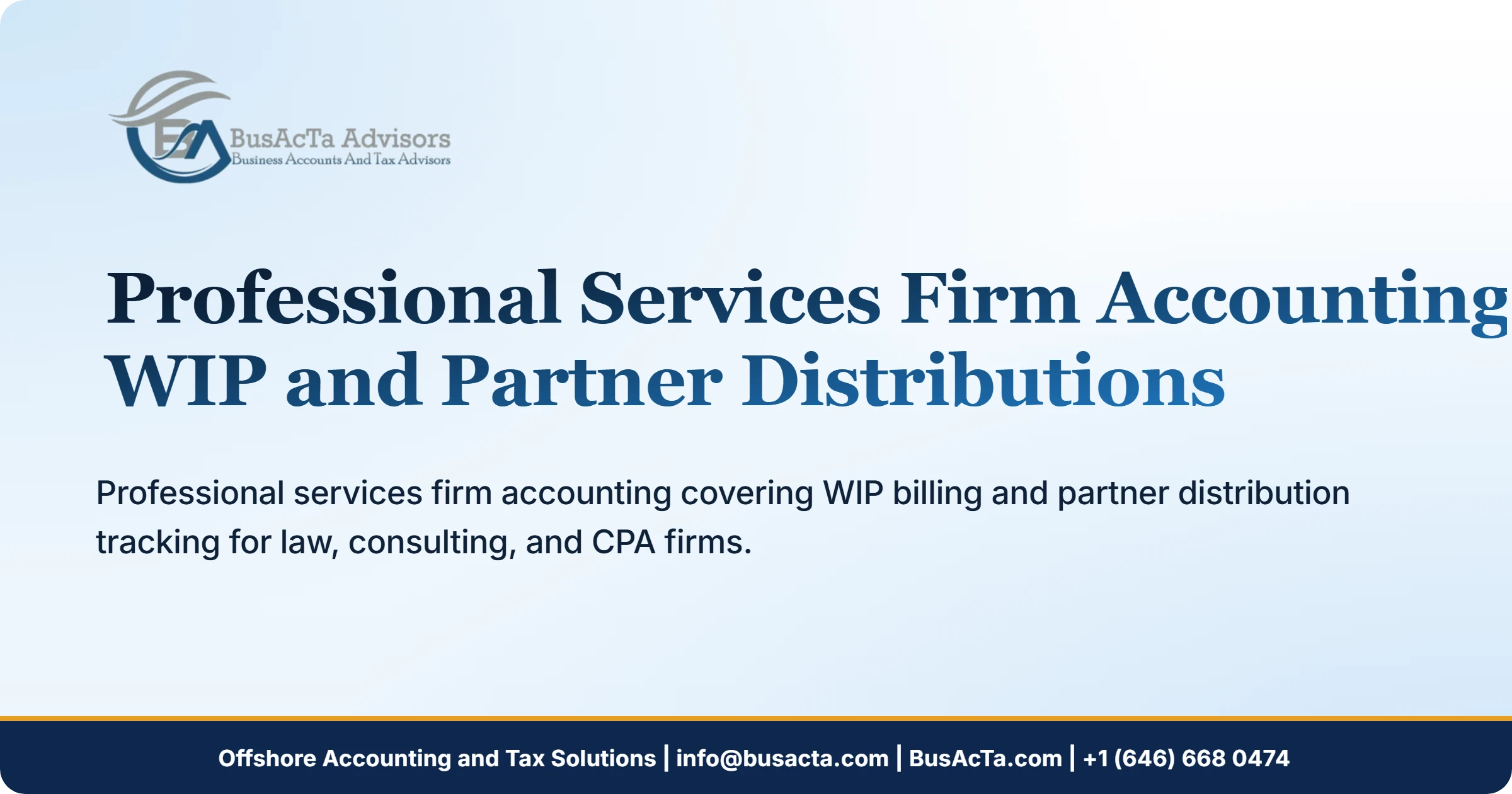 Professional Services Firm Accounting: WIP and Partner Distributions